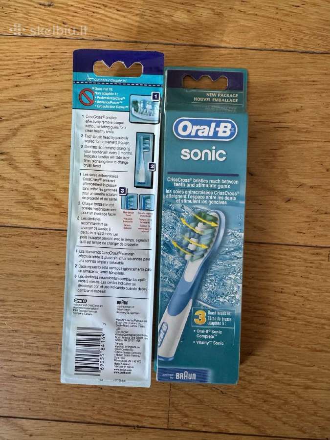 3 Oral-b Sonic antgaliai