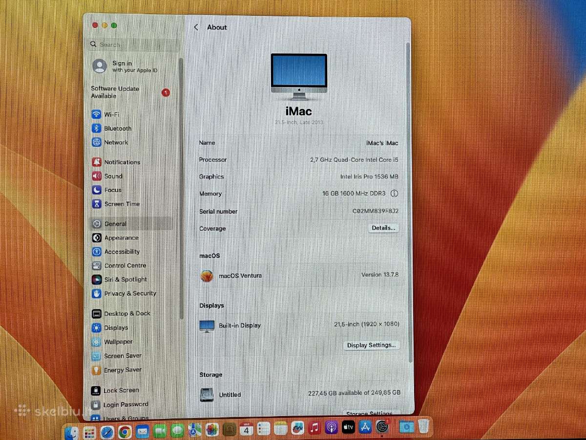 Apple iMac 21" i5 16gb 256ssd su garantija - nuotraukos Nr. 3
