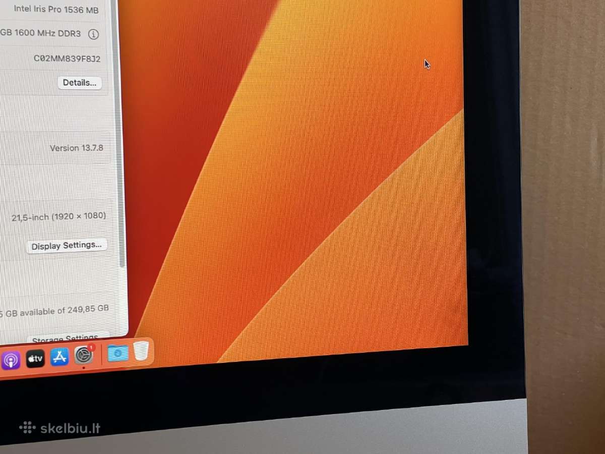 Apple iMac 21" i5 16gb 256ssd su garantija - nuotraukos Nr. 4