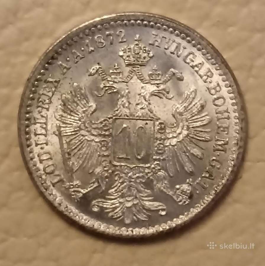 Unc Austrijos-vengrijos 10 Kreicerių 1872 m.