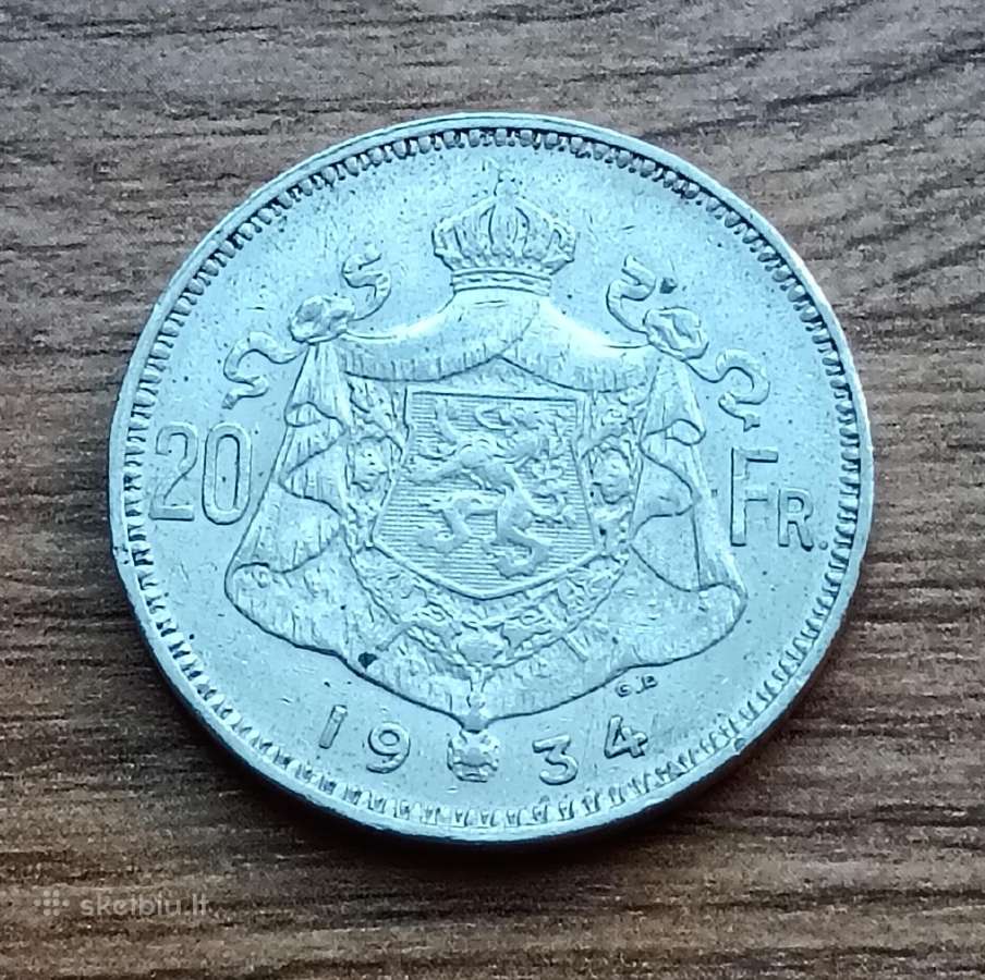Belgija 1934 m. 20 frankų