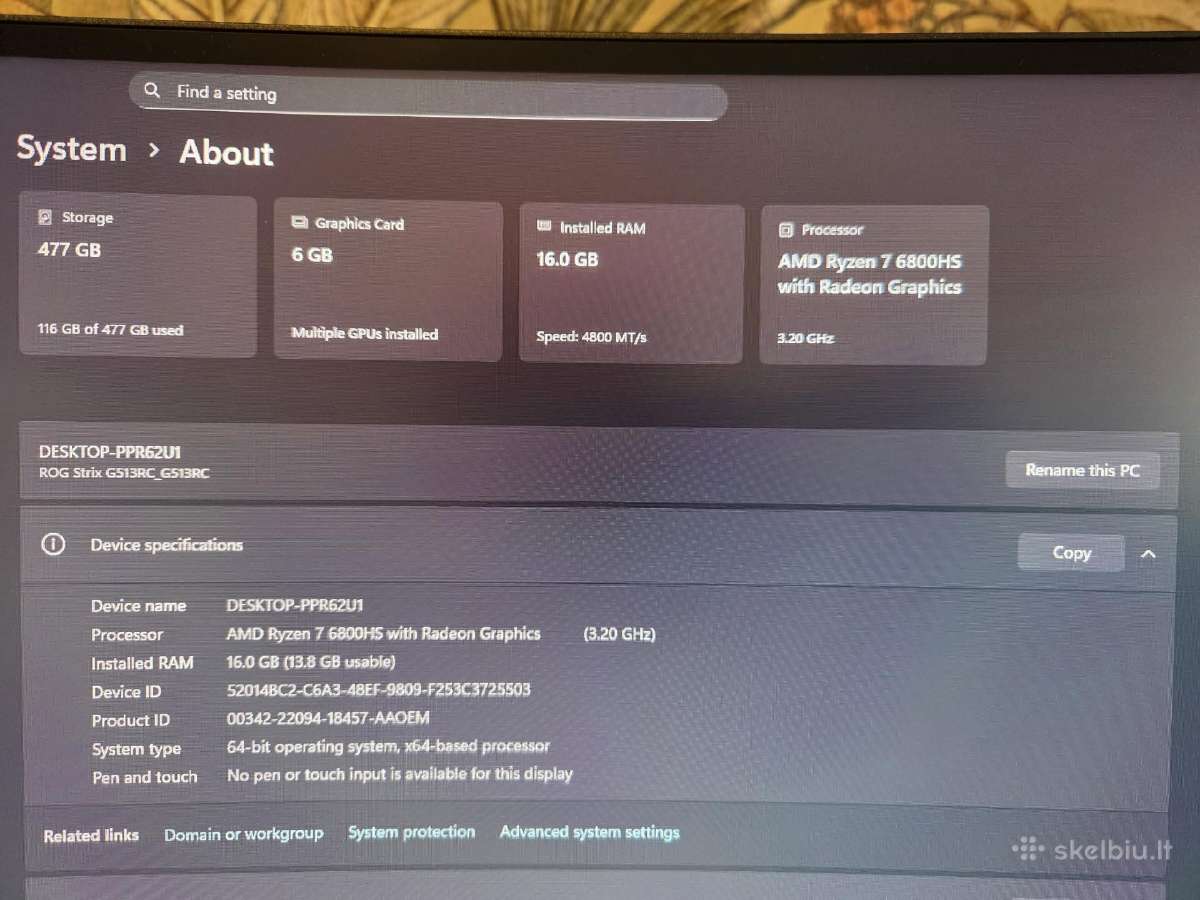 Asus Rog Strix G513rc - nuotraukos Nr. 9