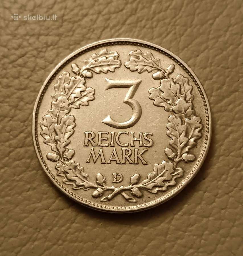 Vokietija 3 Reichsmarkės 1925 D