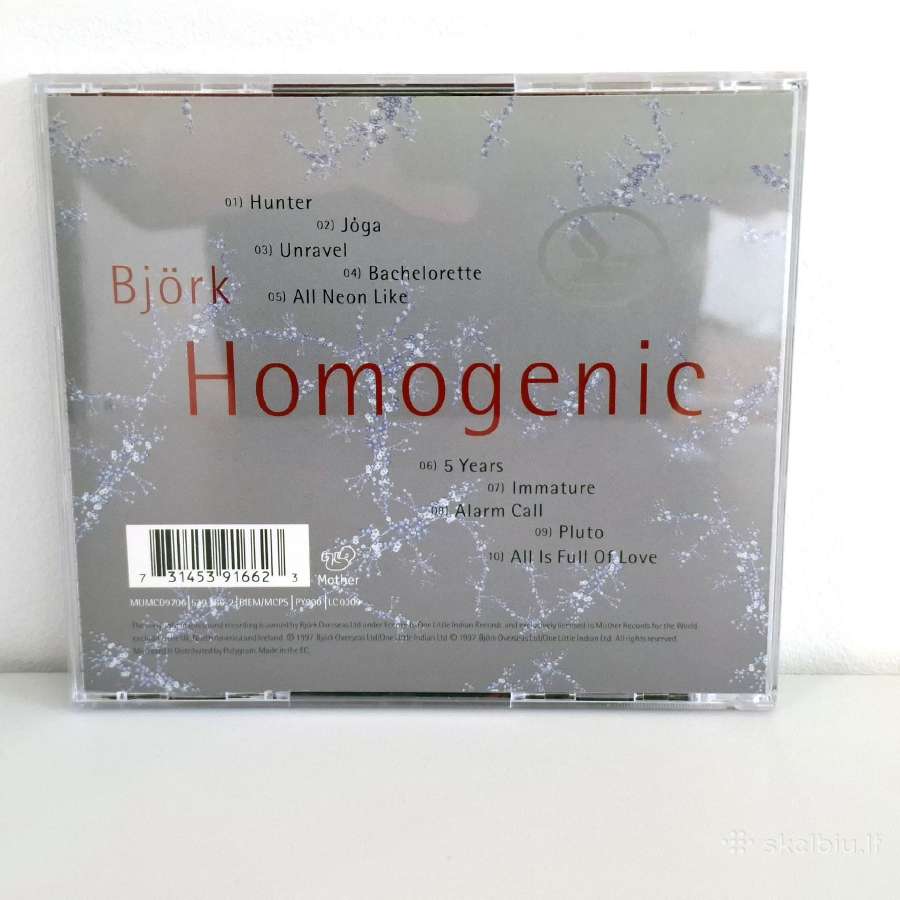 Bjork - Homogenic (CD, Albumas) - nuotraukos Nr. 2