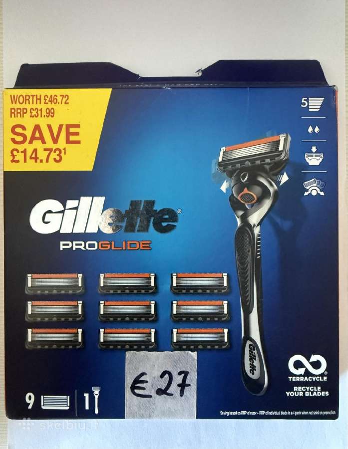 100%originalūs Gillette skutimosi peiliukai is UK