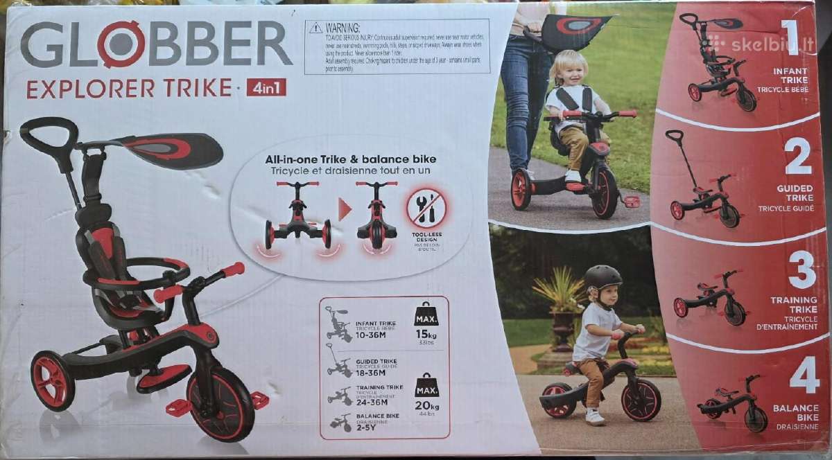 Naujas triratukas Globber Trike Explorer 4 in 1