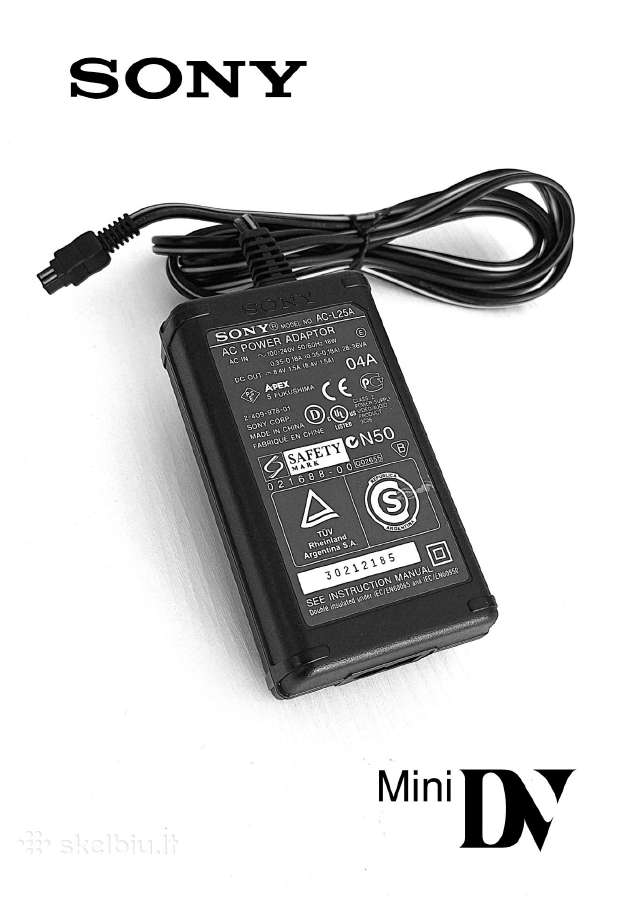 Sony Ac-l25a Minidv kroviklis maitinimo blokas