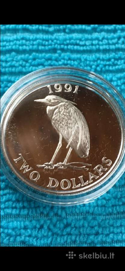 Moneta Bermuda 1991m. 2 dollars, sidabras(.925)