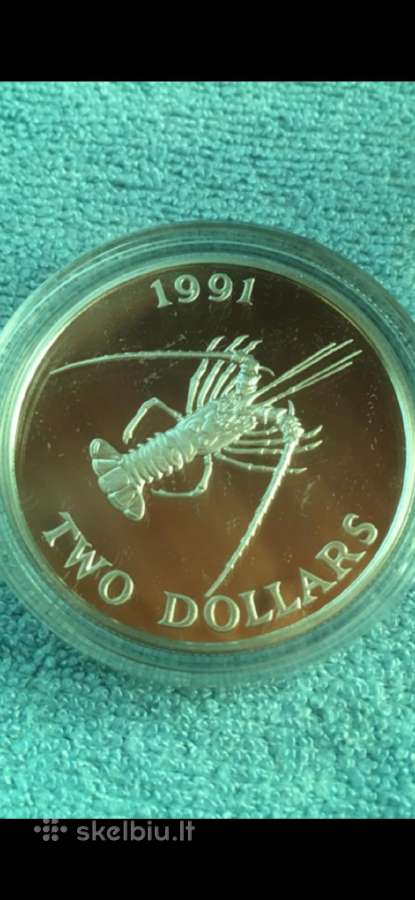 Moneta Bermuda 1991m. 2 dollars, sidabras(.925)