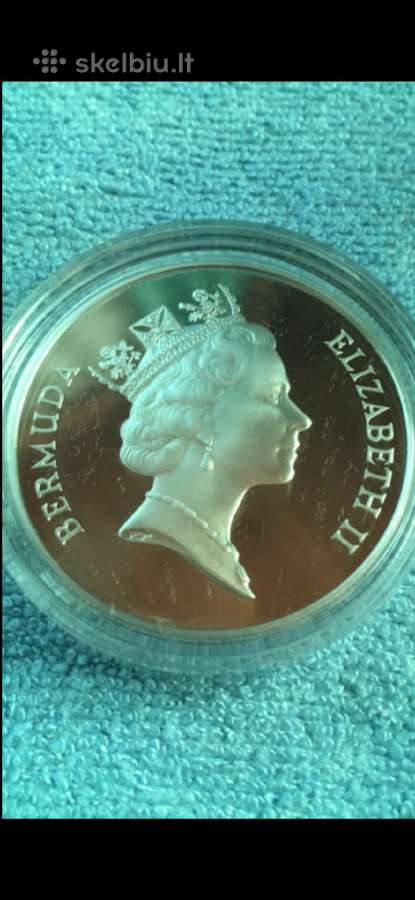Moneta Bermuda 1991m. 2 dollars, sidabras(.925) - nuotraukos Nr. 2