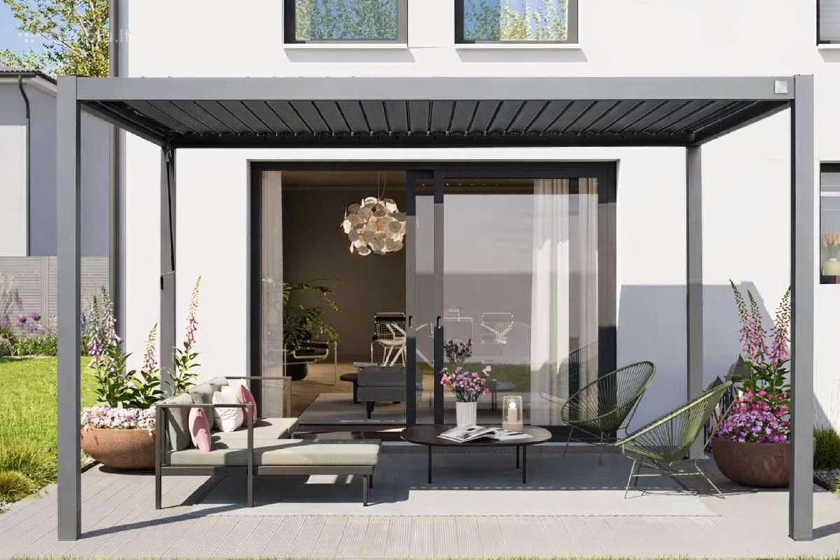 Moderni stoginė terasai 3x4 m pergola - nuotraukos Nr. 2