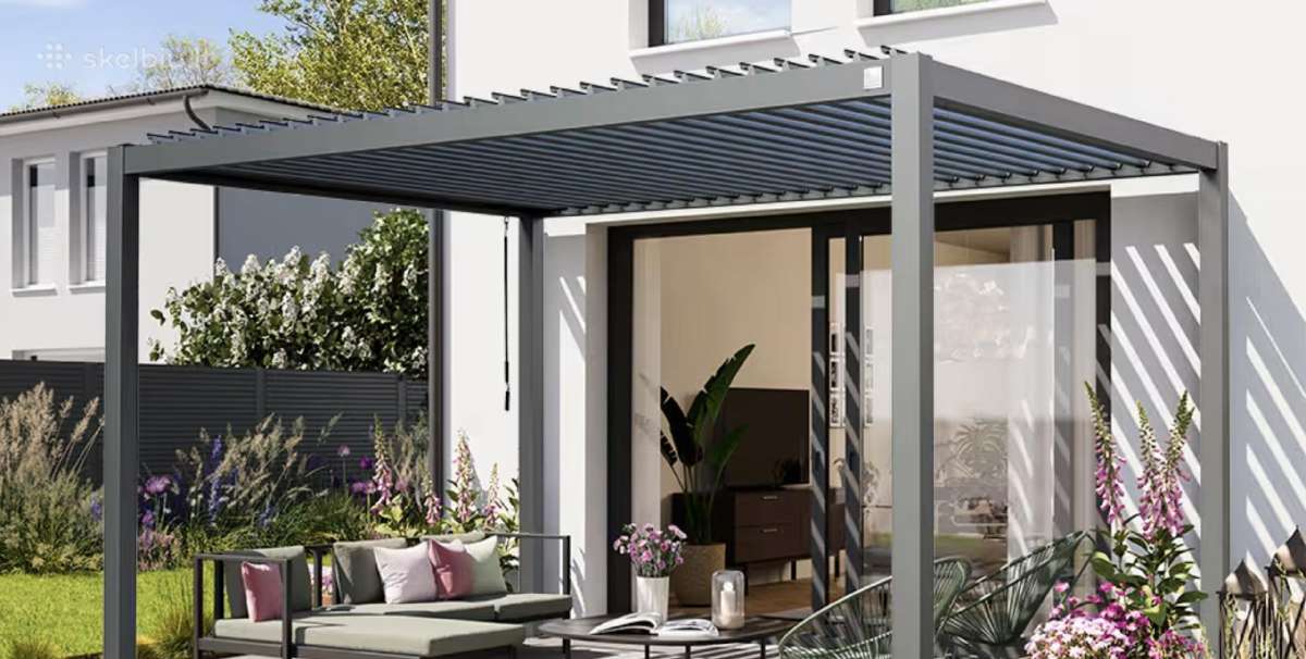 Moderni stoginė terasai 3x4 m pergola - nuotraukos Nr. 3