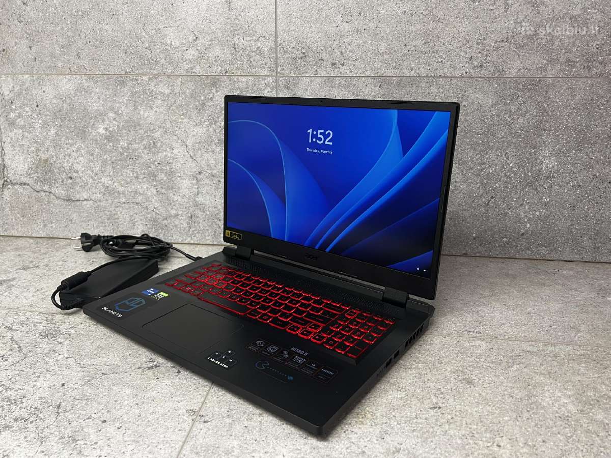 Acer Nitro 17,3ips i5 4,5ghz Rtx 3050ti 16gb 512gb - nuotraukos Nr. 6