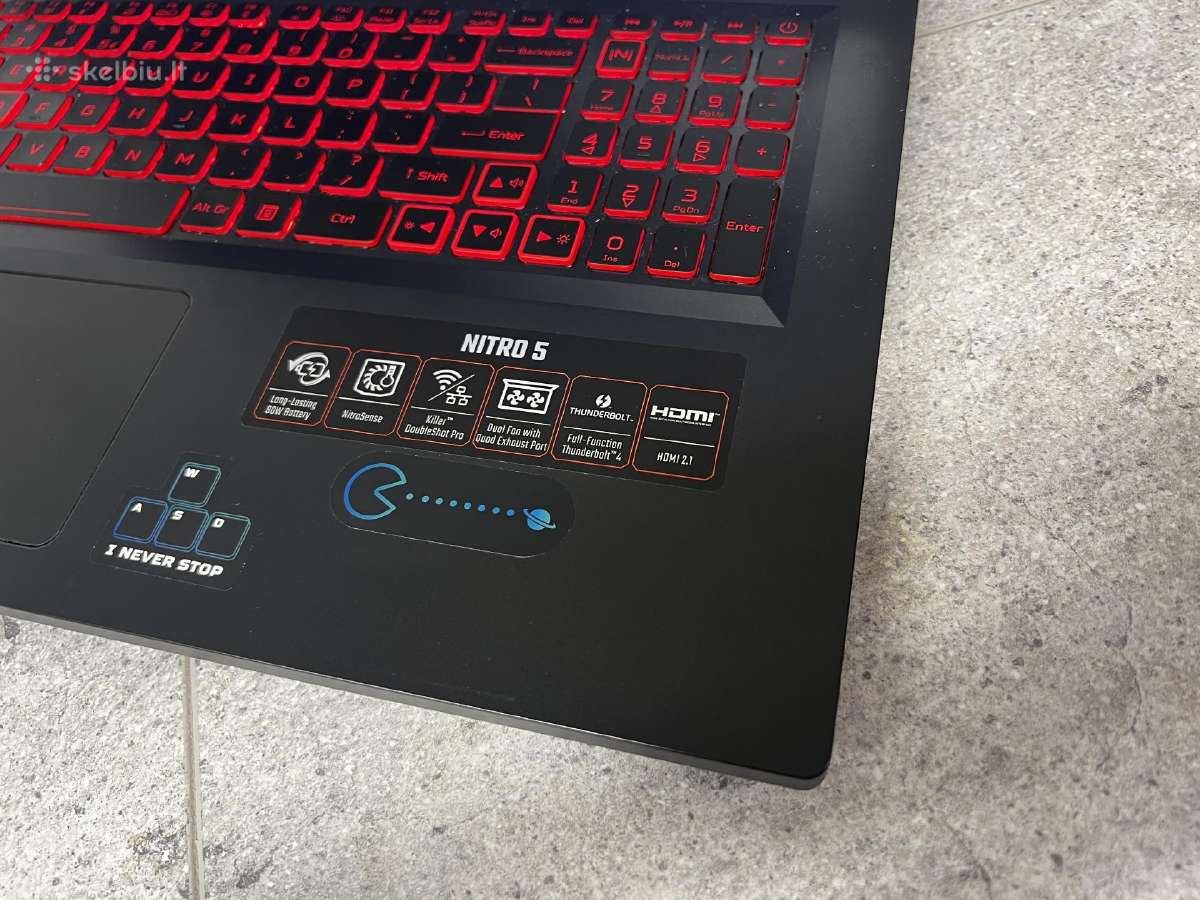 Acer Nitro 17,3ips i5 4,5ghz Rtx 3050ti 16gb 512gb - nuotraukos Nr. 5