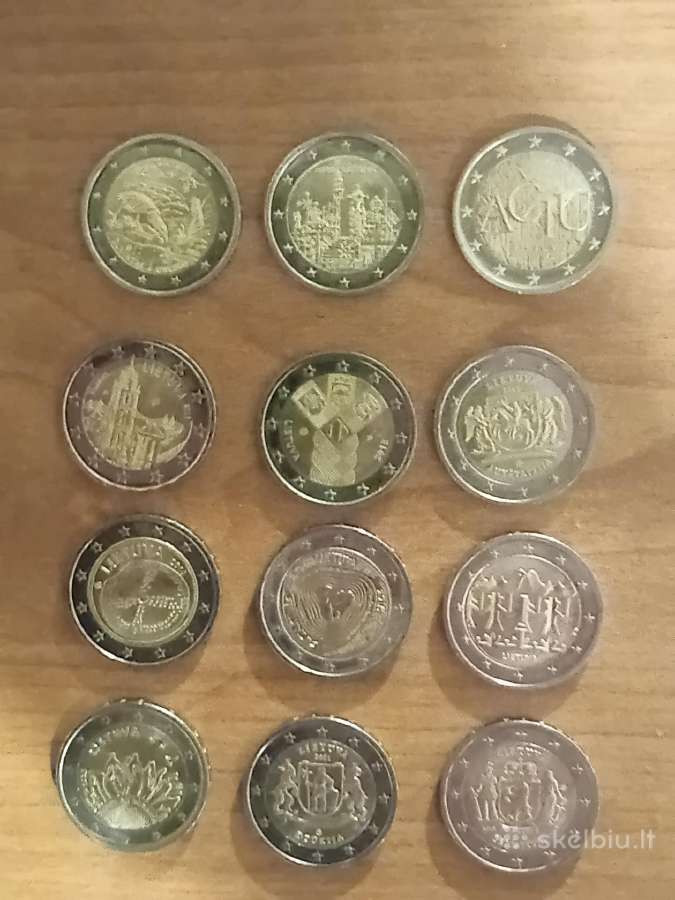 2 eurų proginės monetos, (iš ritinėlio)