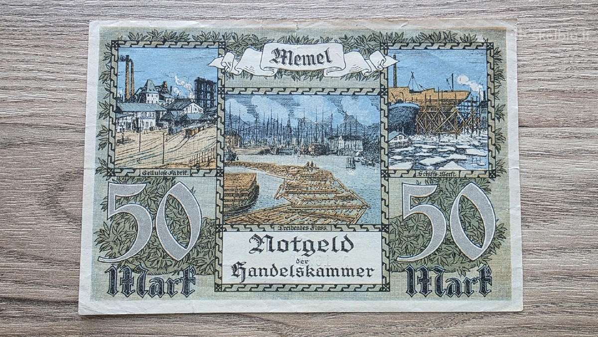 1922 metų 50 Memel markių 5 skaičiai