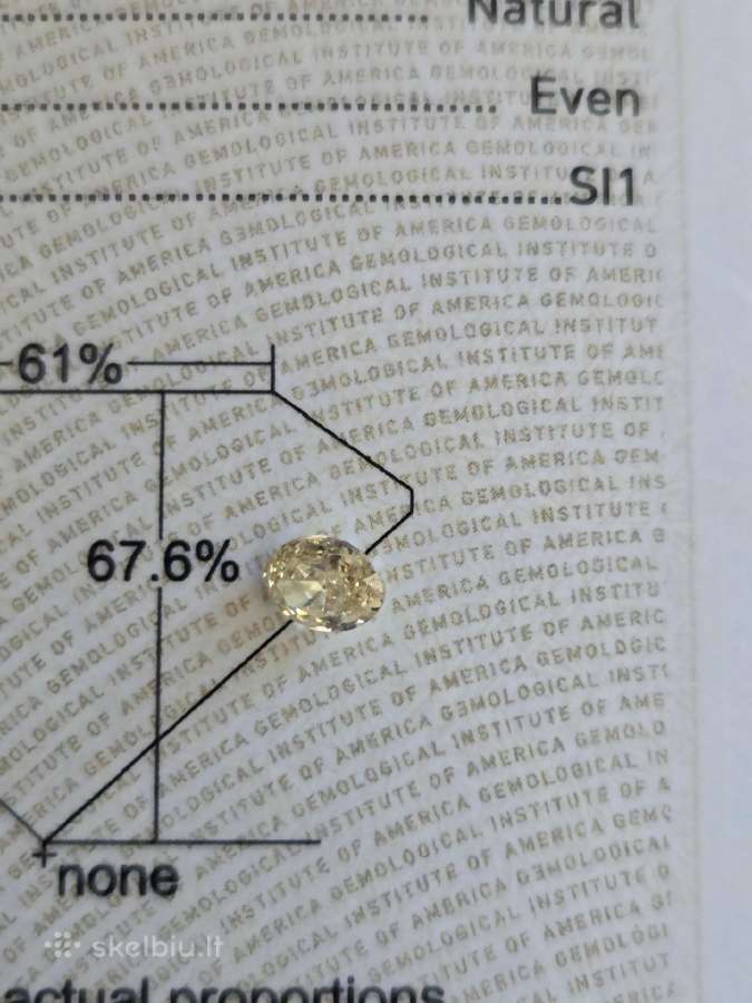 Natūralus 1,01ct. Fancy Yellow briliantas, Gia - nuotraukos Nr. 5