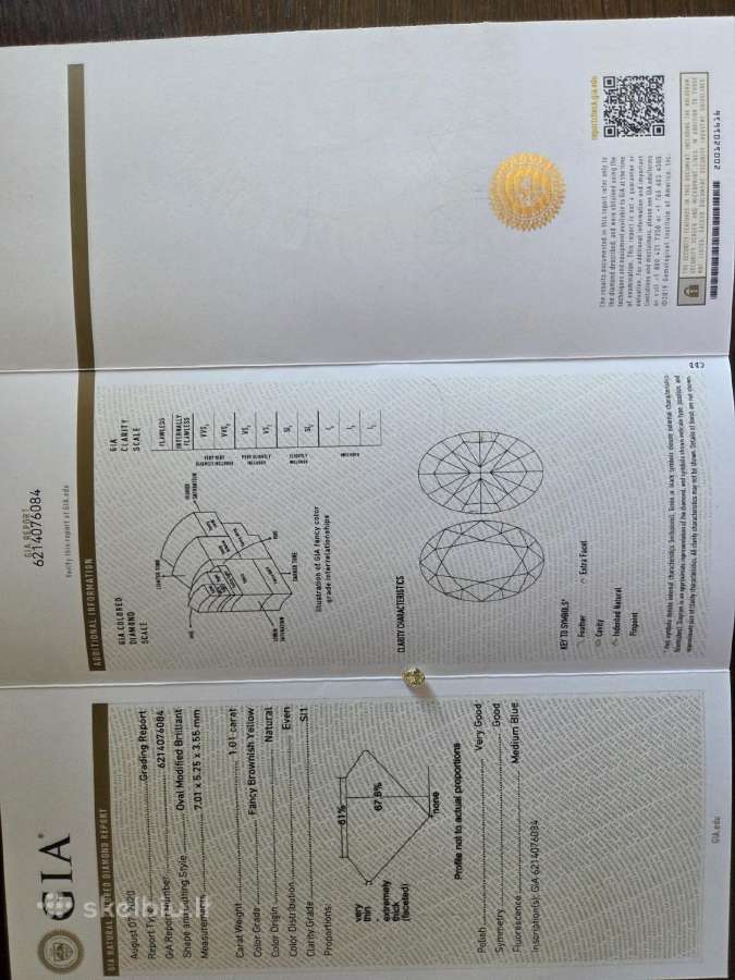 Natūralus 1,01ct. Fancy Yellow briliantas, Gia - nuotraukos Nr. 8
