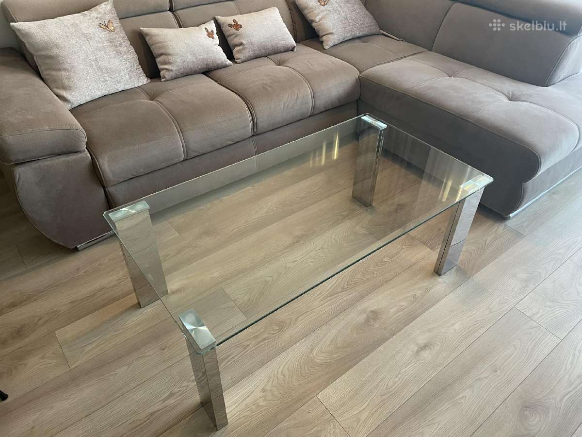 Stiklinis kavos staliukas
