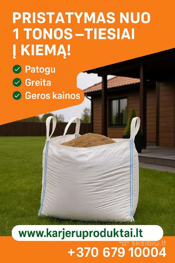 Sijotas juodžemis, kompostas didmaišiais