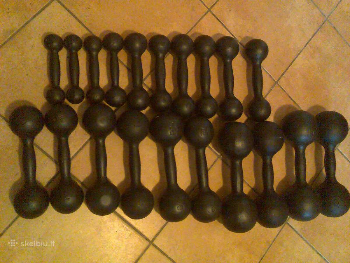 Klasikiniai metaliniai hanteliai (svarmenys)1-12kg