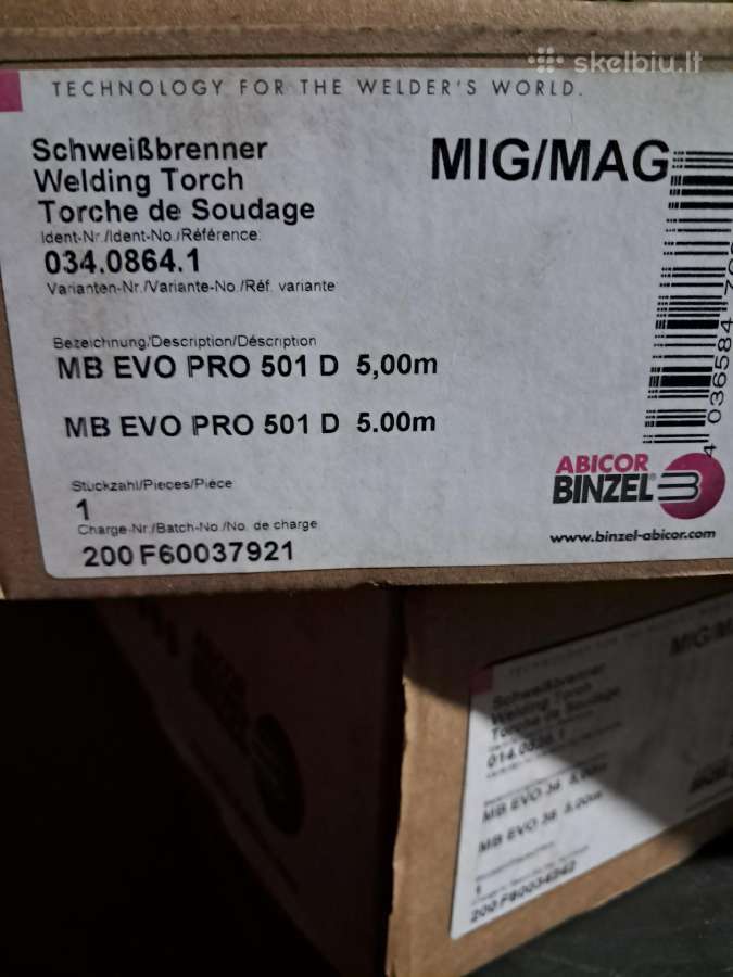 Mig degiklis skysčiu aušinamas MB EVO Pro 501d 5m - nuotraukos Nr. 2
