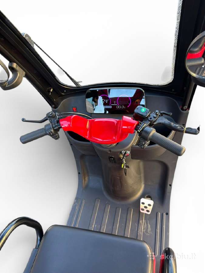 Elektrinis trivietis triratis motoroleris su stogu - nuotraukos Nr. 2