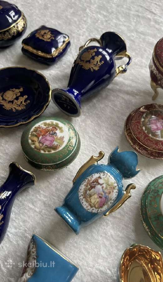 Limoges Limozo porcelianas dezutes kobalto melyna - nuotraukos Nr. 4