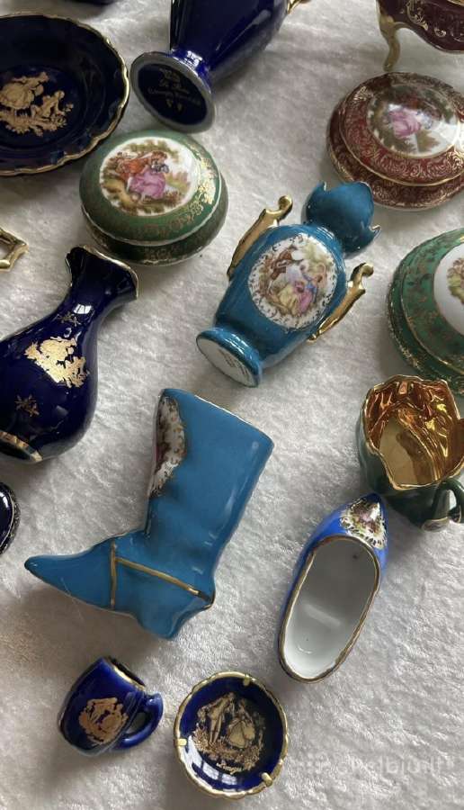 Limoges Limozo porcelianas dezutes kobalto melyna - nuotraukos Nr. 5