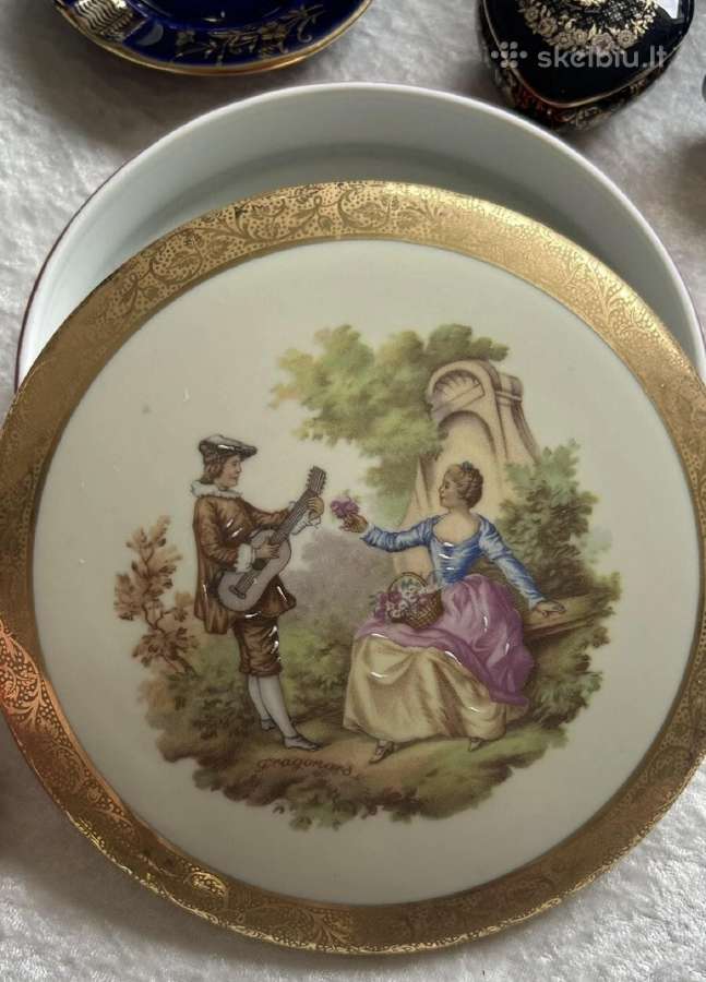 Limoges Limozo porcelianas dezutes kobalto melyna - nuotraukos Nr. 8