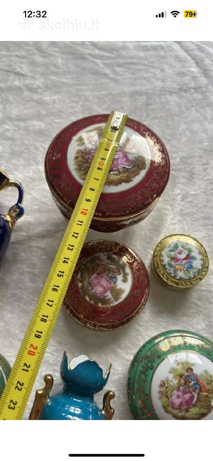 Limoges Limozo porcelianas dezutes kobalto melyna - nuotraukos Nr. 12