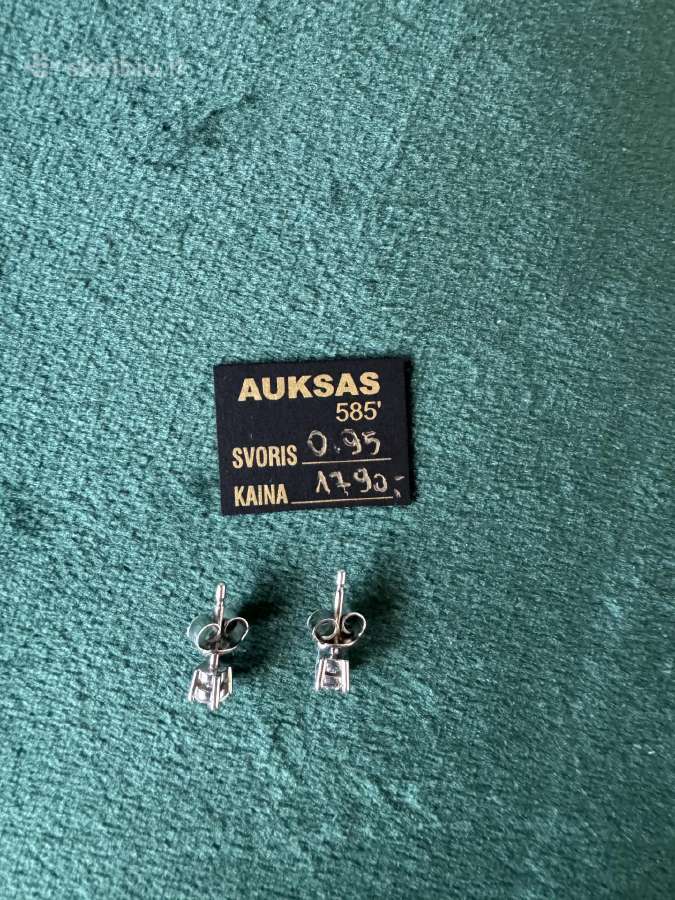 Auksiniai auskarai su deimantais - nuotraukos Nr. 2