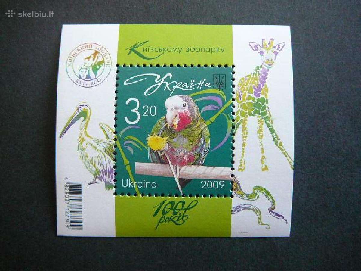 Papugos Zirafos Pelikanas Ukraina 2009 Mnh ukk80s