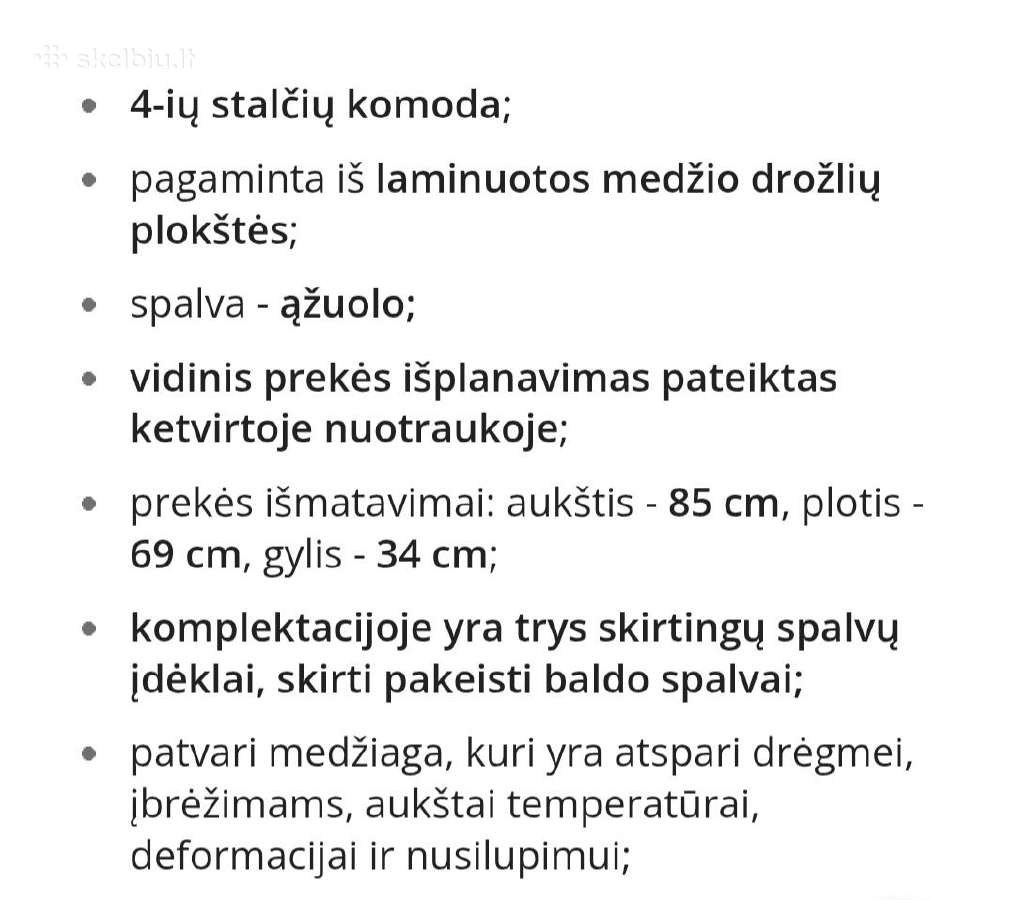 Komoda nauja tik surinkta - nuotraukos Nr. 4