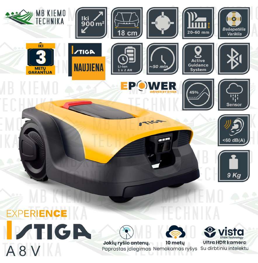 Bevieliai Stiga A Vista Serijos 4G Vejos Robotai - nuotraukos Nr. 2