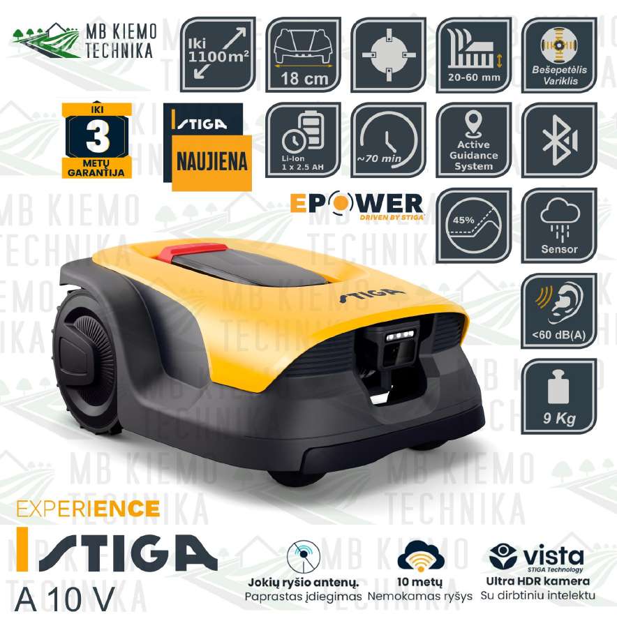 Bevieliai Stiga A Vista Serijos 4G Vejos Robotai - nuotraukos Nr. 3