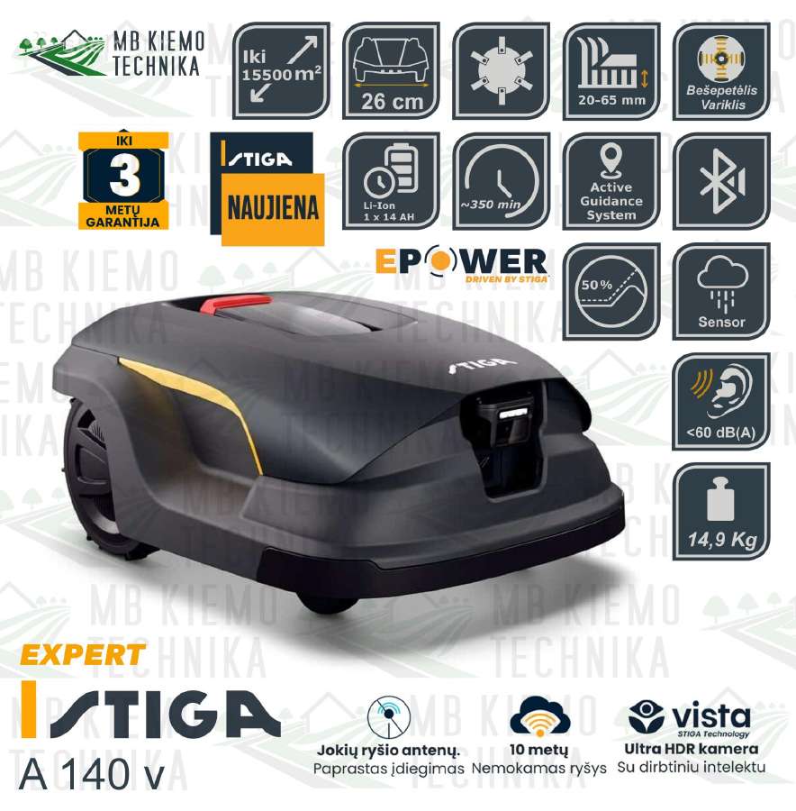 Bevieliai Stiga A Vista Serijos 4G Vejos Robotai - nuotraukos Nr. 8
