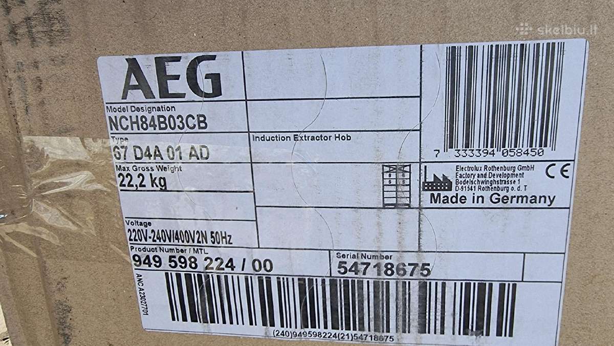 Nauja Aeg Nch84b03cb su gartraukiu+ garantija - nuotraukos Nr. 17