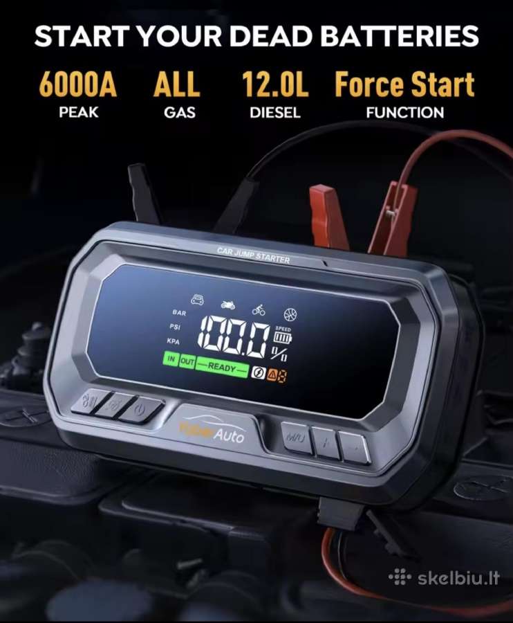 Yaberauto ya90 Auto paleidėjas kompresorius 4 in 1 - nuotraukos Nr. 2