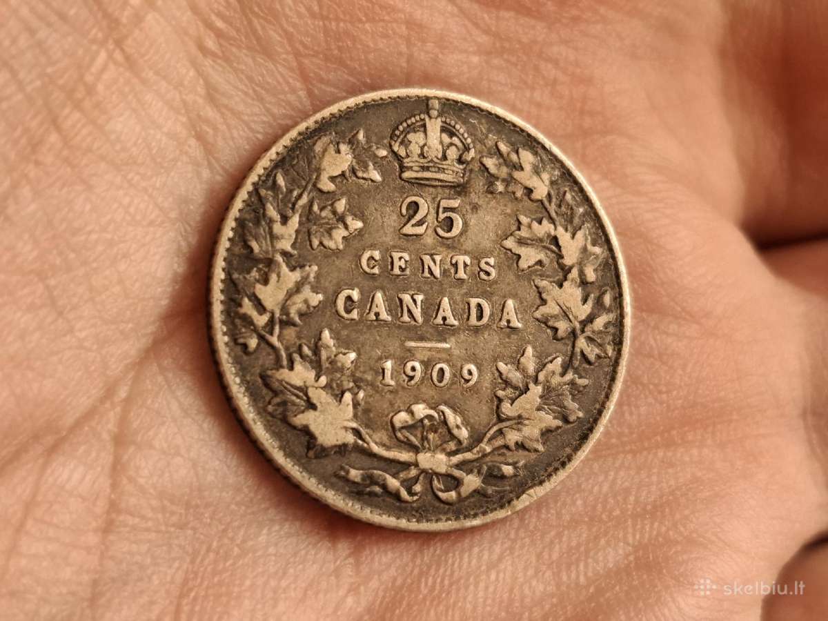 Kanada 25 centai 1909 sidabras