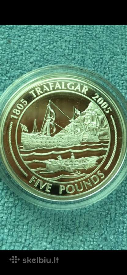 Moneta Gibraltar 2005m. 5 svarai, sidabras(.925)