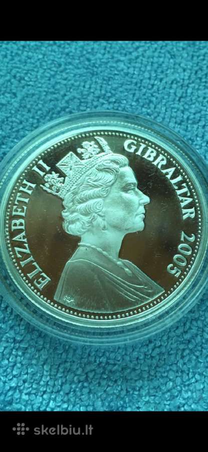Moneta Gibraltar 2005m. 5 svarai, sidabras(.925) - nuotraukos Nr. 2