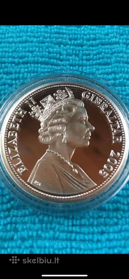Moneta Gibraltar 2005m. 5 svarai, sidabras(.925) - nuotraukos Nr. 2