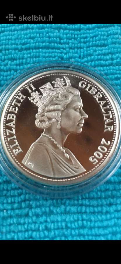 Moneta Gibraltar 2005m. 5 svarai, sidabras(.925) - nuotraukos Nr. 2