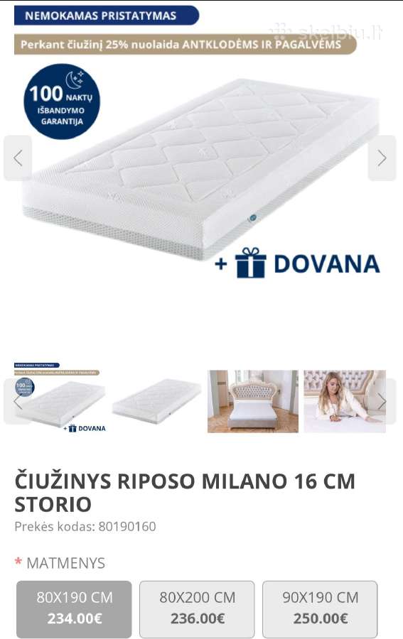 Ikea lova + Riposo čiužinys - nuotraukos Nr. 4