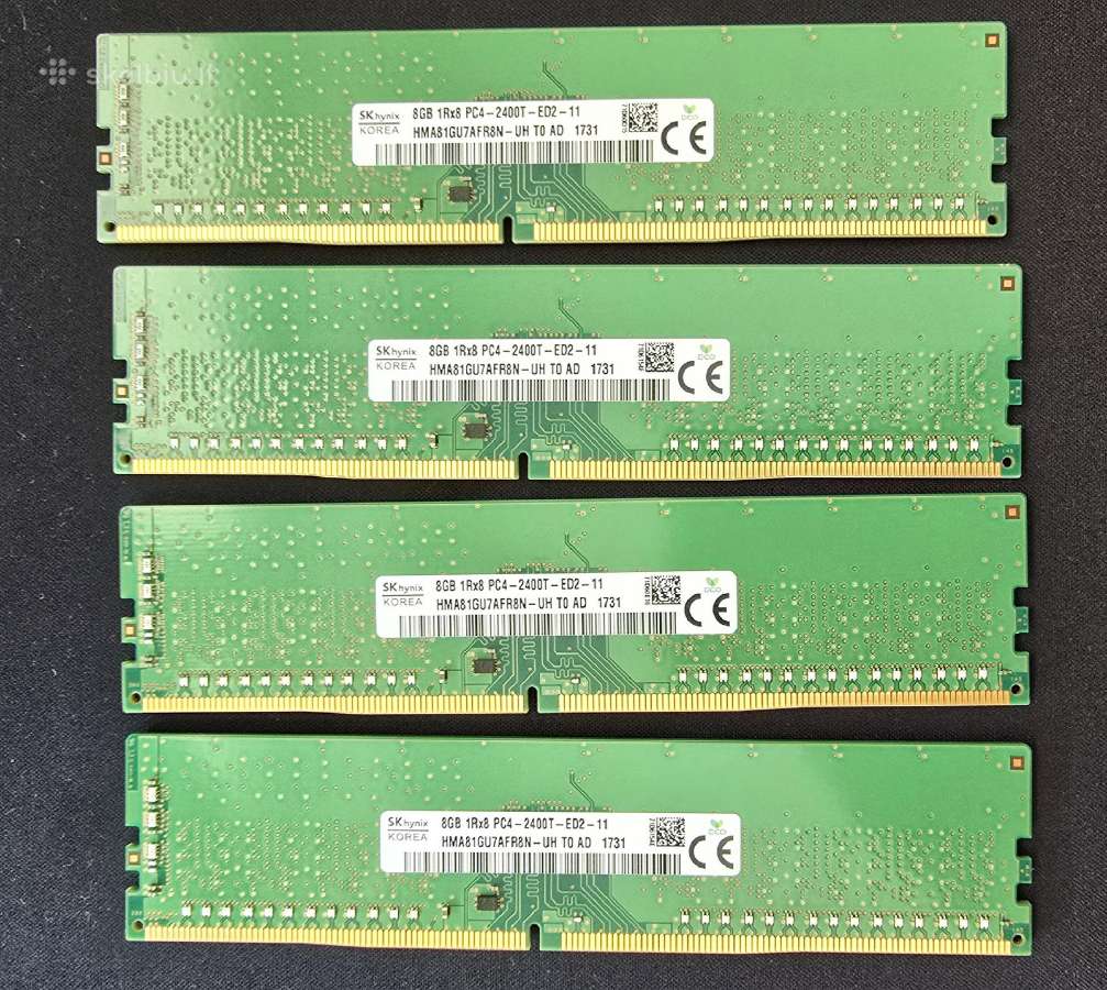 Sk Hynix 4x8gb Ddr4-2400 Ecc Unregistered Udimm - nuotraukos Nr. 3