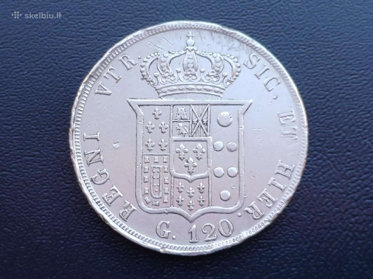 120 grana 1855m. Italija 27,53g. sidabras 833