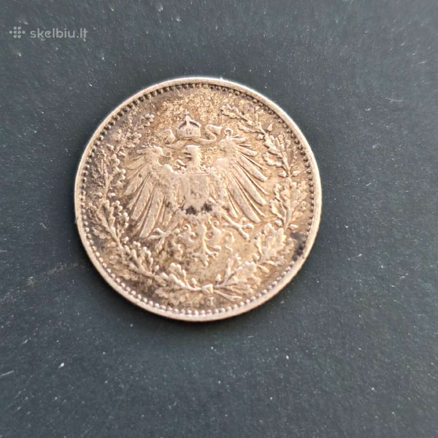 Vokietija 1905e, 1914a, 1914j 1/2 Mark Ag900 - nuotraukos Nr. 3
