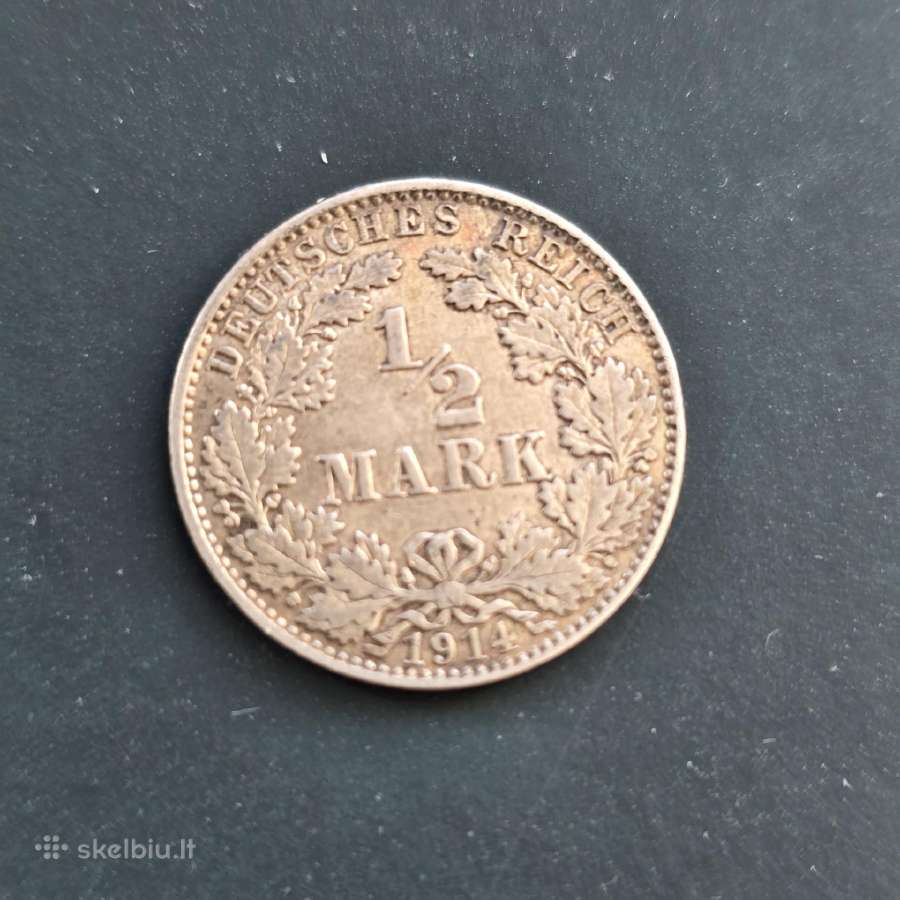 Vokietija 1905e, 1914a, 1914j 1/2 Mark Ag900 - nuotraukos Nr. 4
