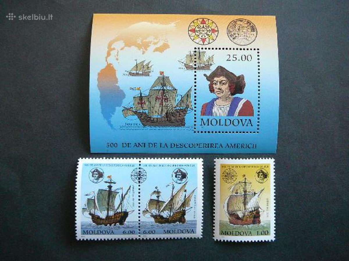 Kolumbas Burlaiviai Laivai Moldavija 1992 Mnh md20
